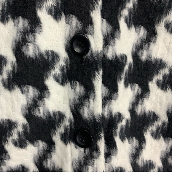 NWT Vince Camuto Textured Houndstooth & Faux Leather Button Down Jacket - Picture 8 of 12
